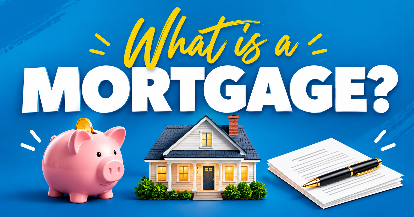 A person reviewing mortgage documents with a house model on the desk